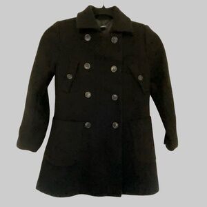 Zara Girls 7/8 Black Wool Blend Button Up Petticoat- Sz-7/8